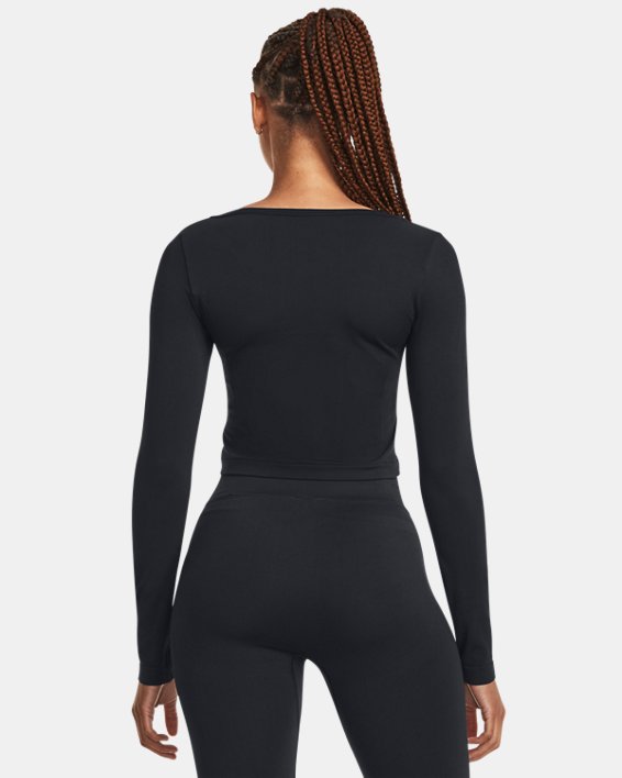 Haut à manches longues UA Train Seamless pour femme, Black, pdpMainDesktop image number 1